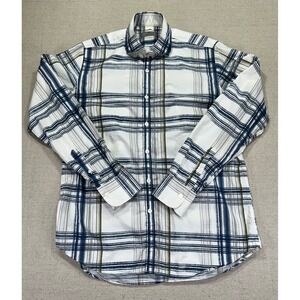 CANALI Men's Large Plaid Button Long Sleeve Shirt Office Casual‎ Wear